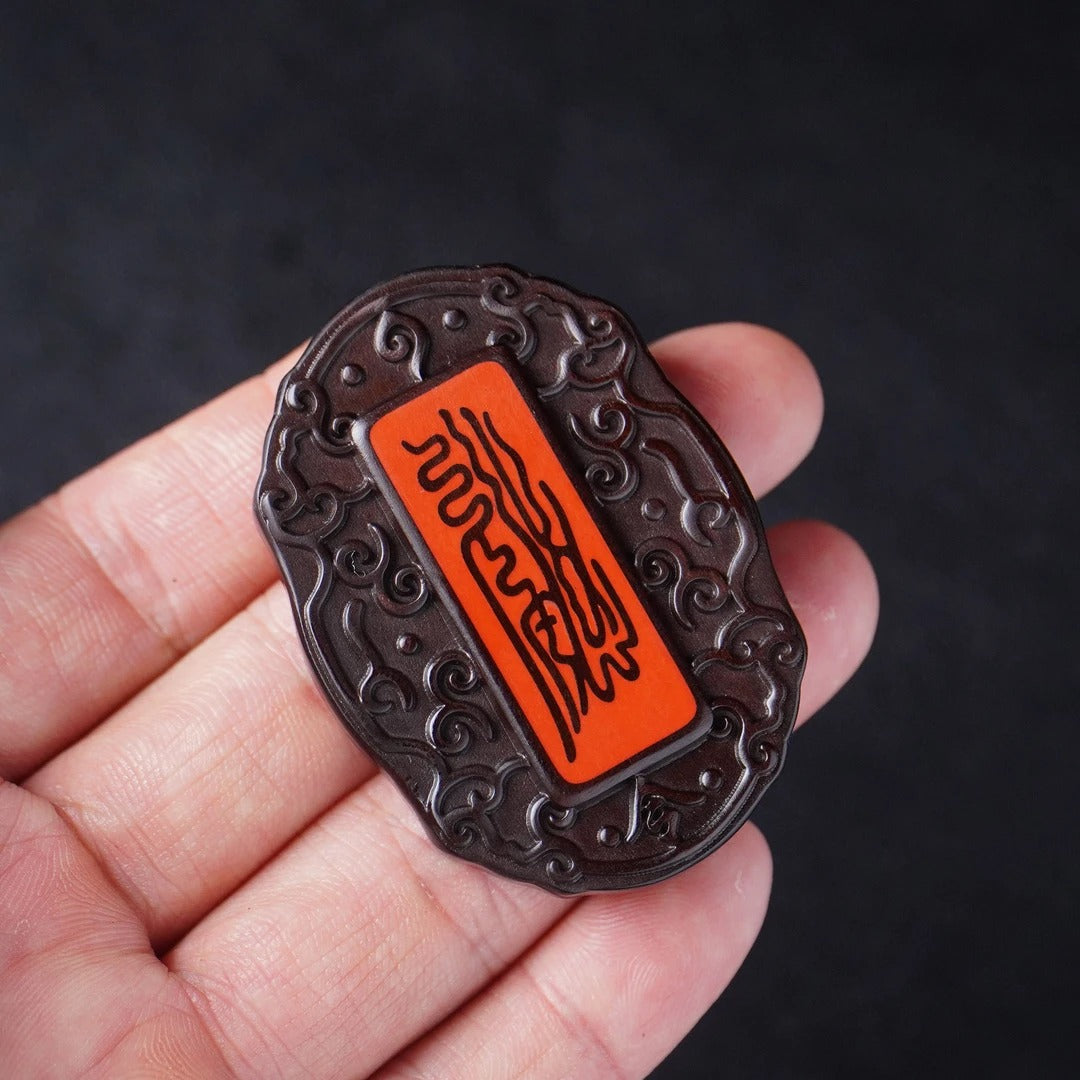 【Jade-Style High Pendant】 Traditional Chinese Double-Sided Vintage Single-Faced Tag