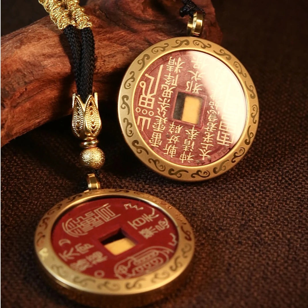 Ancient Coin Mountain Flower Cinnabar Pendant Lao Jun Cinnabar Pendant