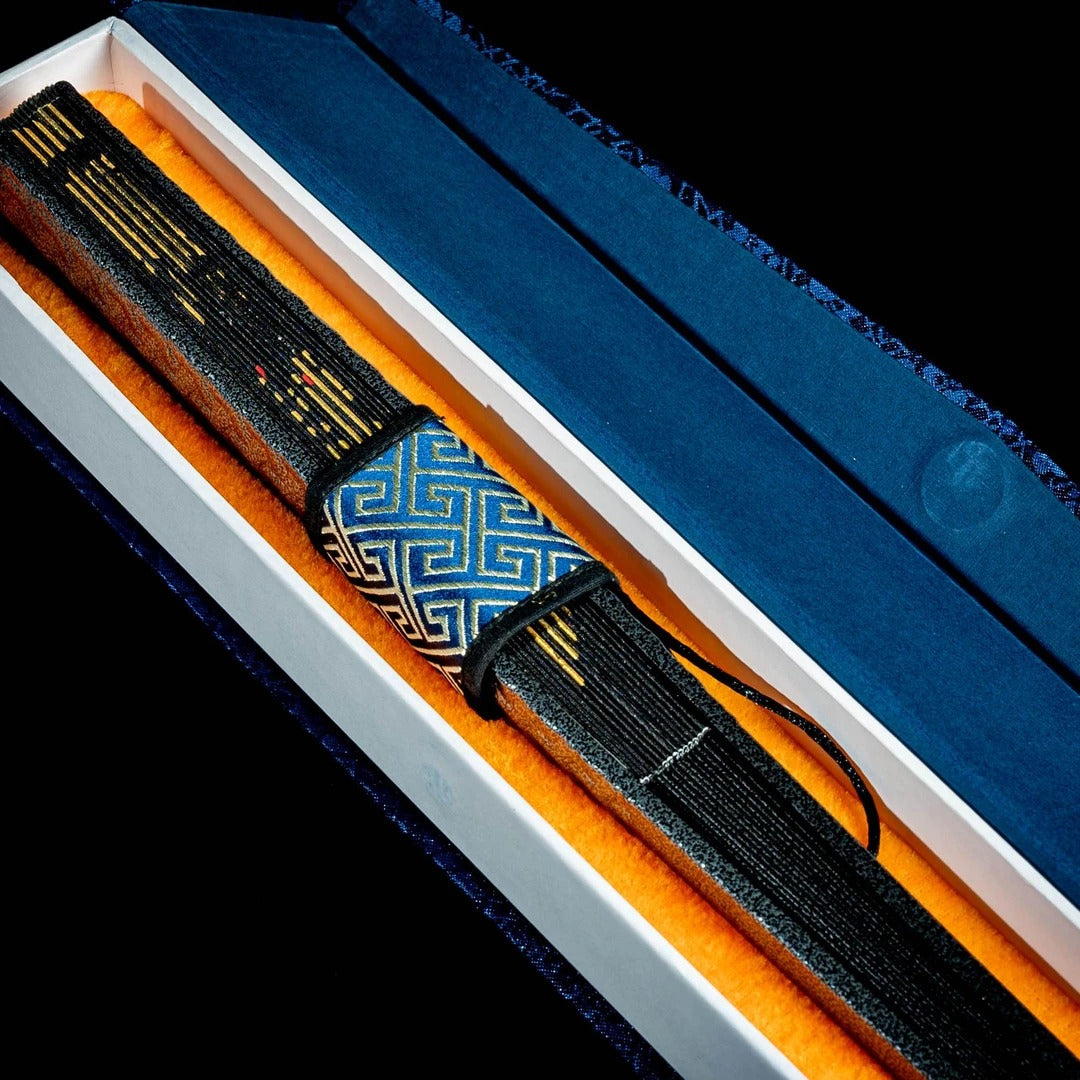 【Hand-Painted Fan】Tungsten Steel Alloy Double-Sided Hand-Painted Silk Fan