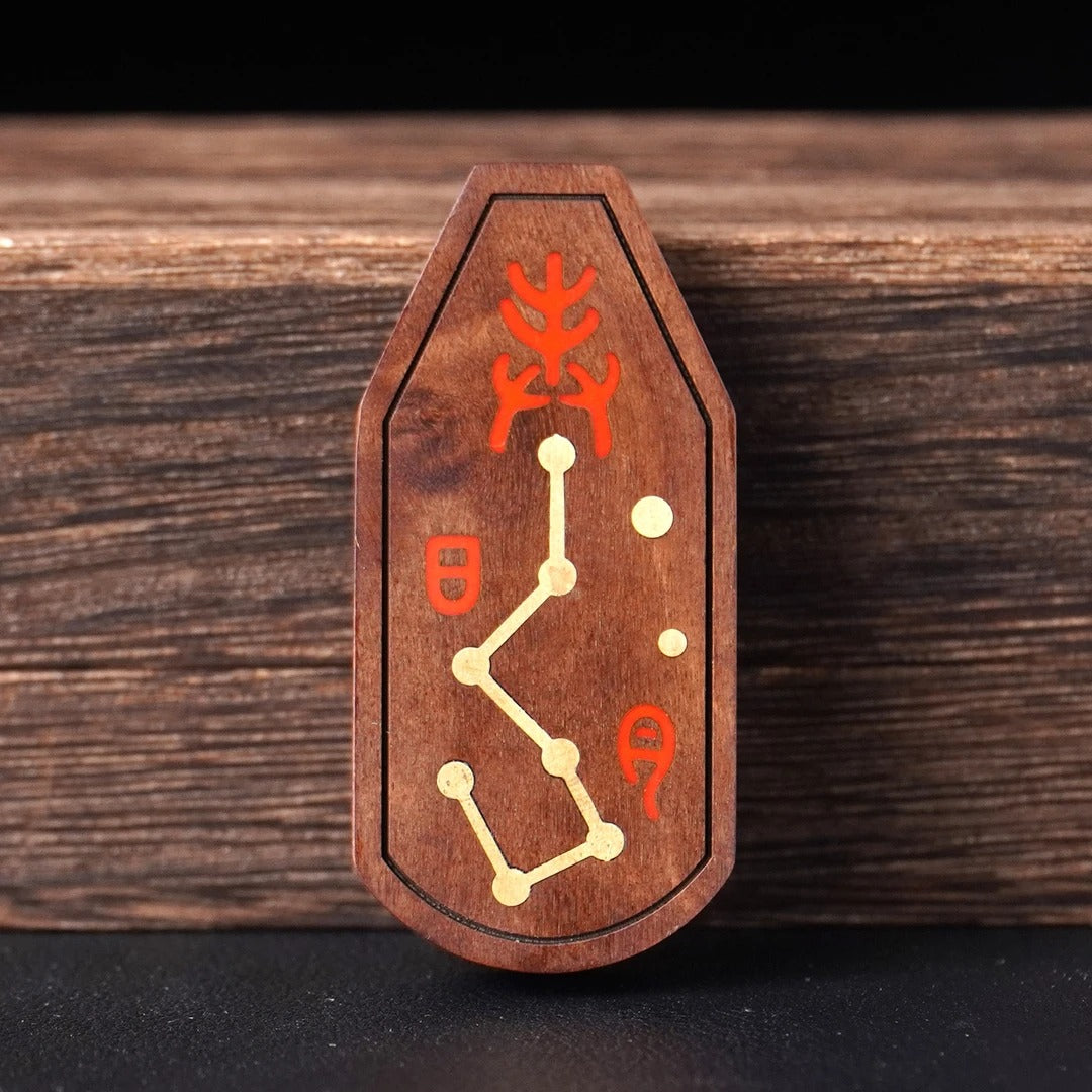 【Jade-Like High-Quality Seven-Star Pendant】 Traditional Chinese Style Double-Sided Vintage Single-Faced Tag