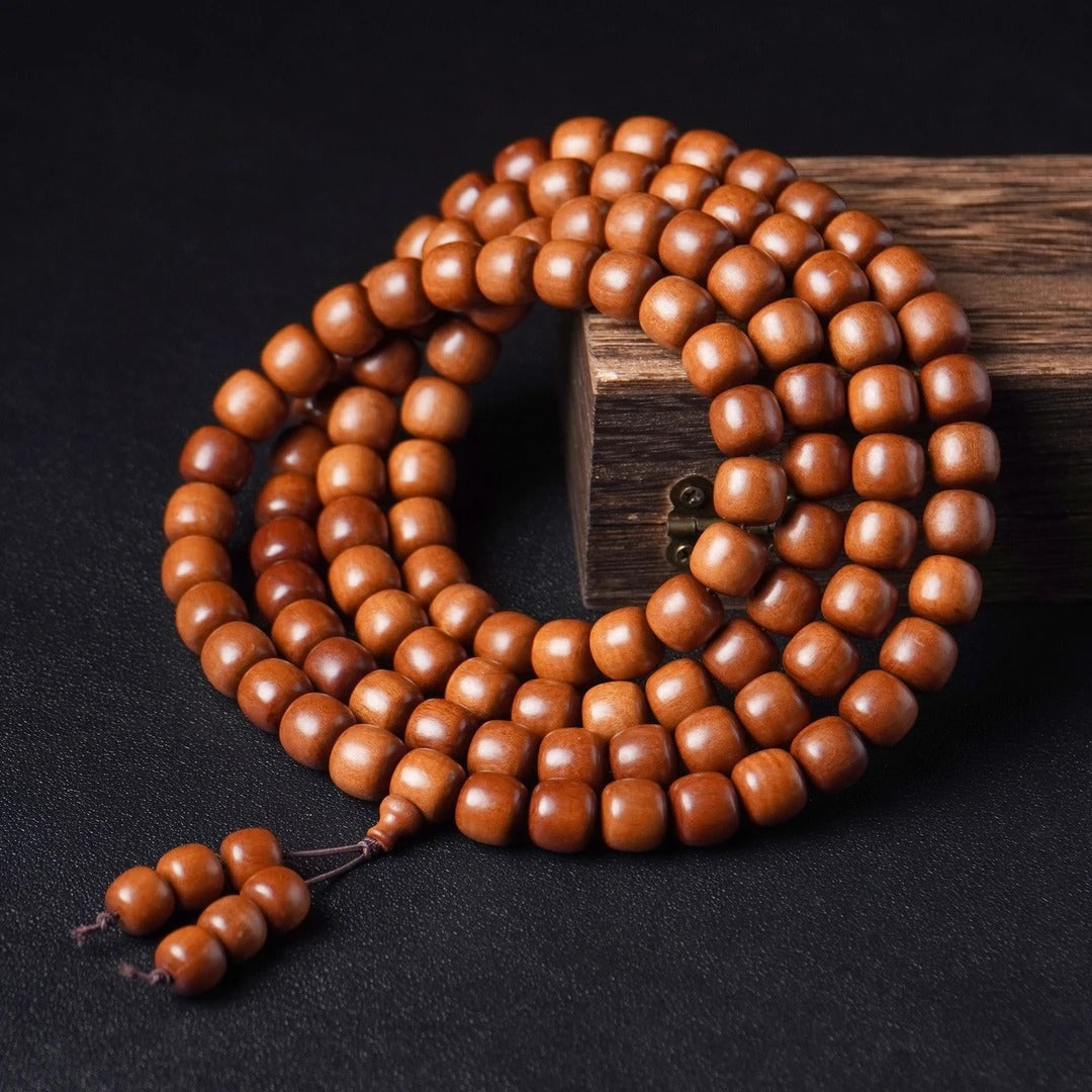 【Wooden Vintage Bead 108-1.2mm Bracelet】Jujube Wood 108-Bead Bracelet