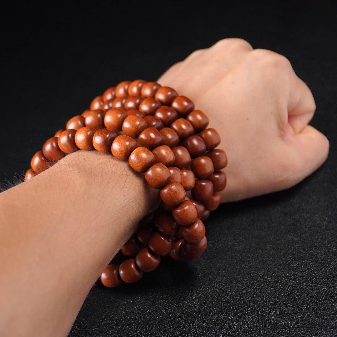 【Wooden Vintage Bead 108-1.2mm Bracelet】Jujube Wood 108-Bead Bracelet