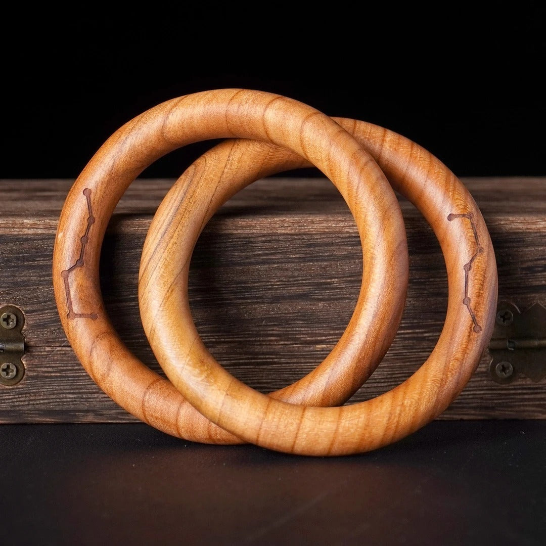 【Peachwood Qiankun Ring】Traditional Chinese-Style Vintage Peachwood Qiankun Ring