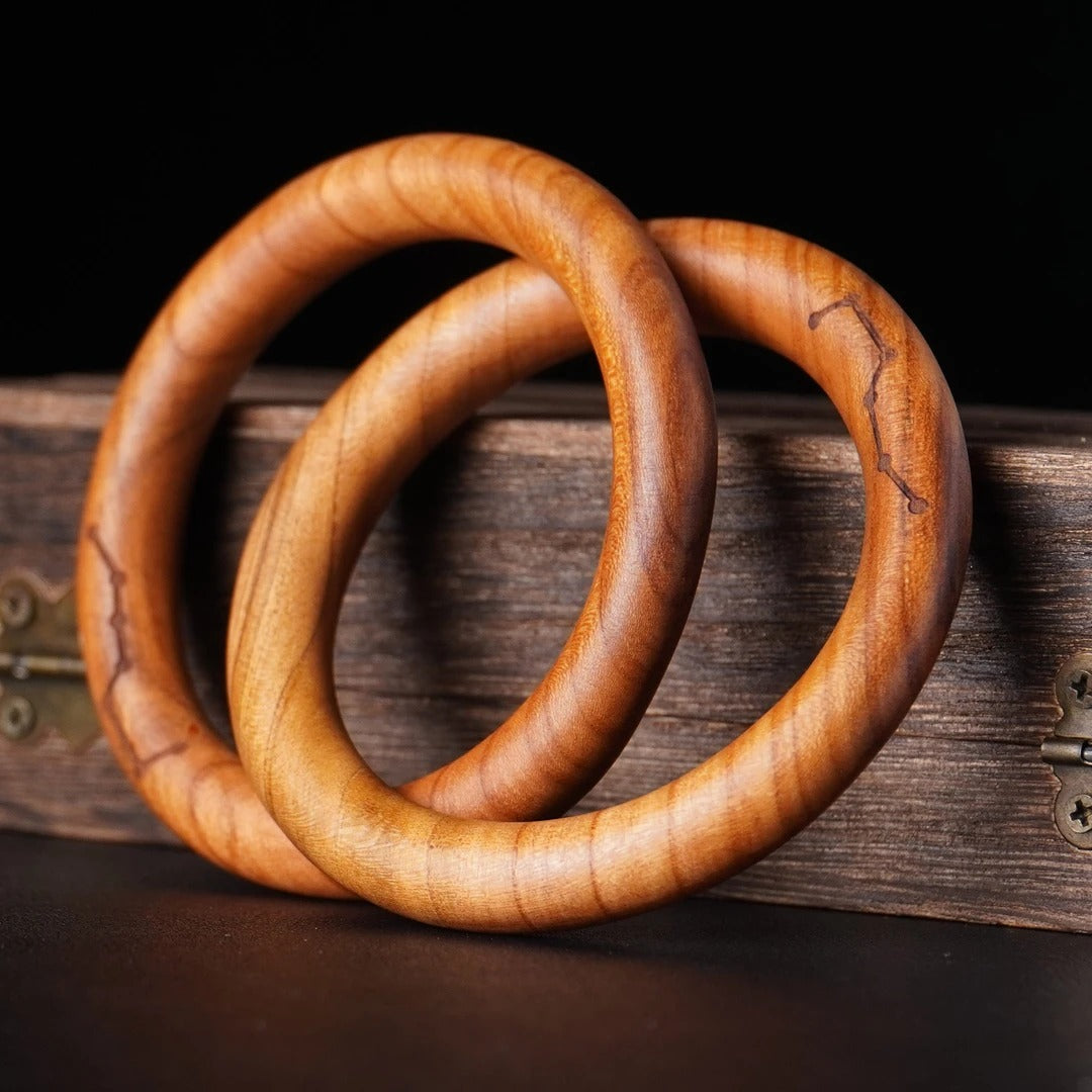 【Peachwood Qiankun Ring】Traditional Chinese-Style Vintage Peachwood Qiankun Ring