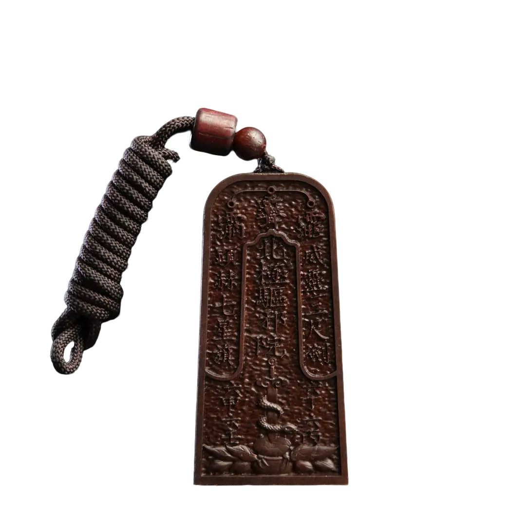 [Xuanlei Yumu] Thunder-Struck Jujube Wood Black Jade Five Thunder Order Dragon Pendant