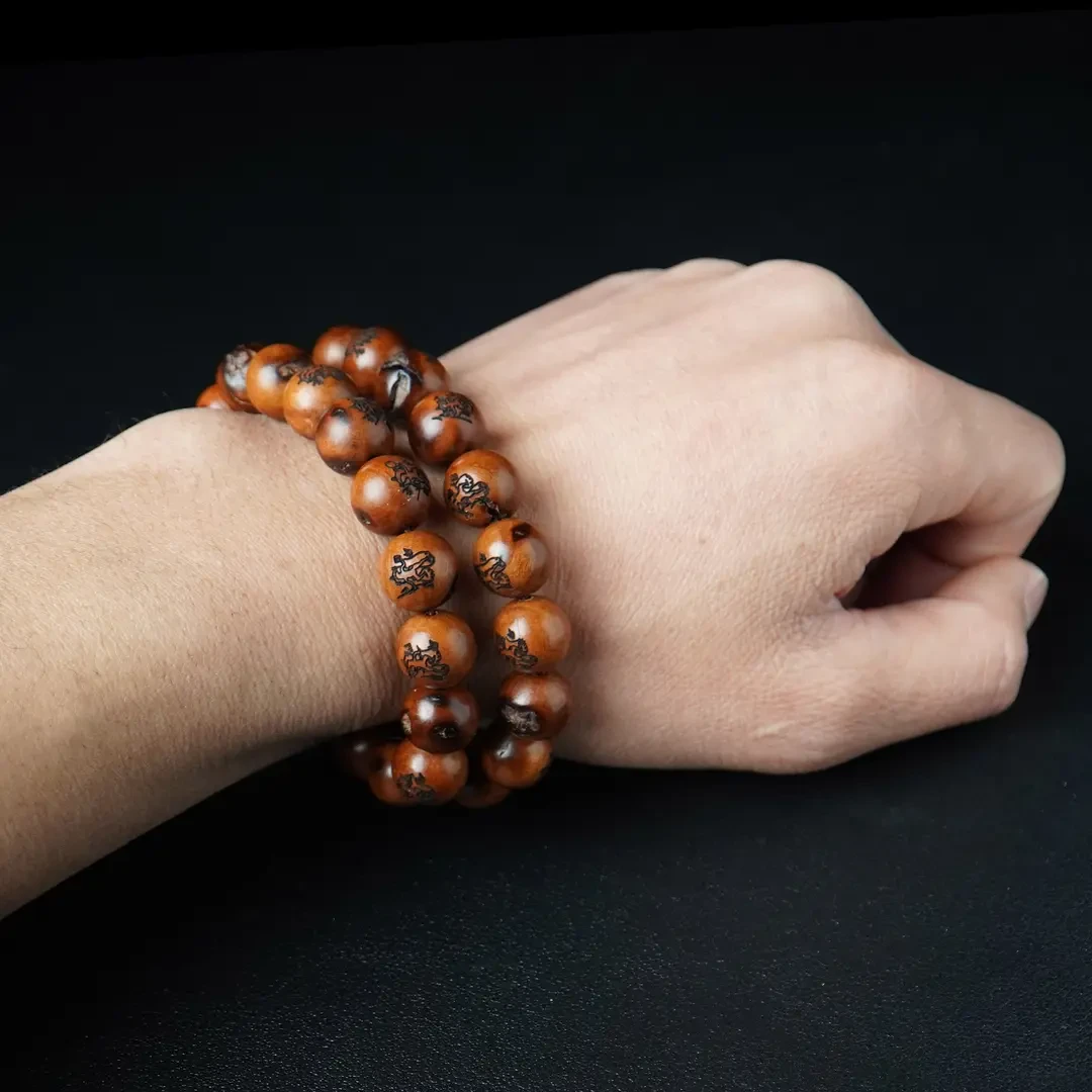 [36 Generals · Complete Protection] All-Thunder Pattern Bracelet Natural Jujube Wood